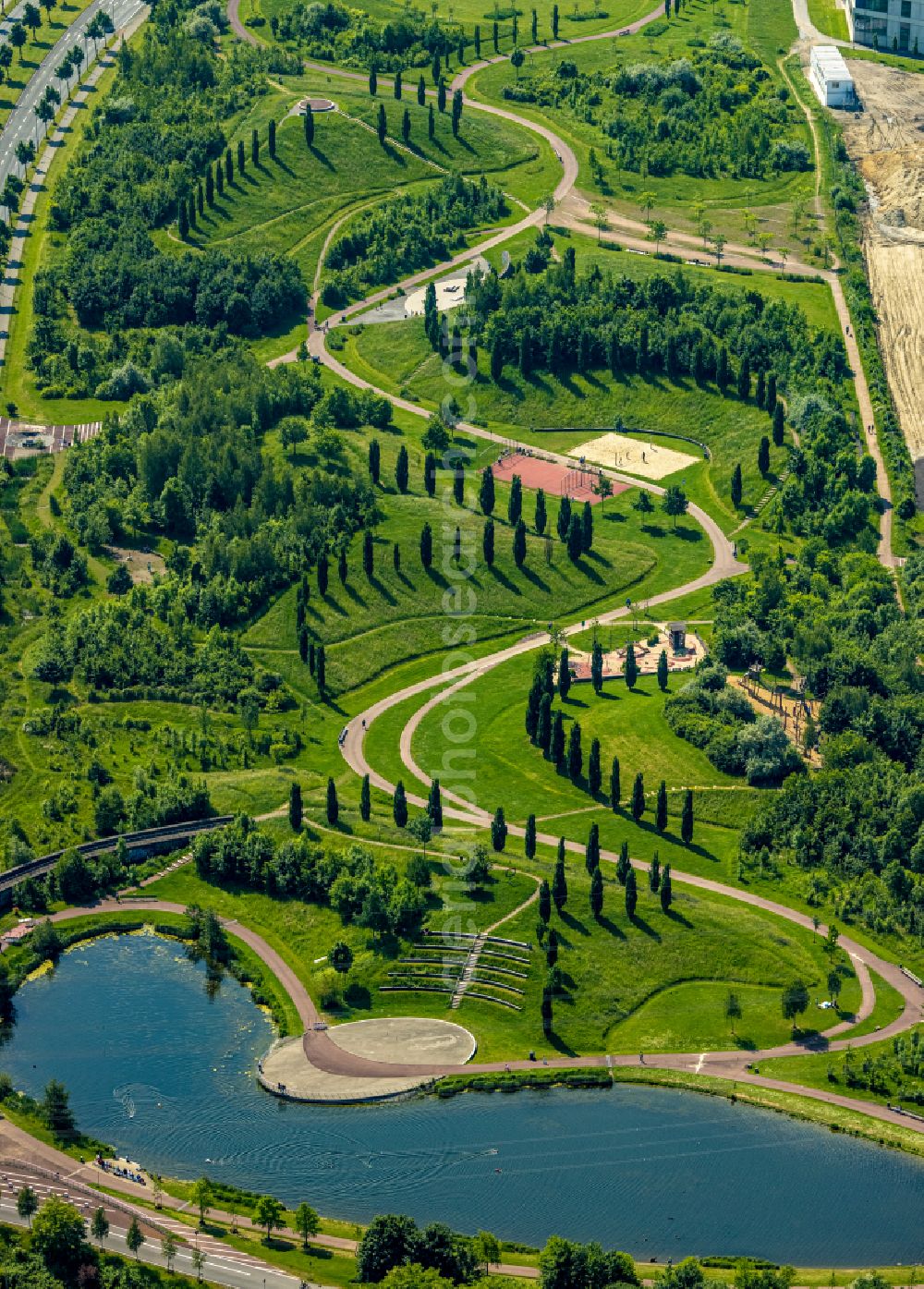 Aerial photograph Essen - Park of Krupp-Park in the district Westviertel in Essen in the state North Rhine-Westphalia, Germany