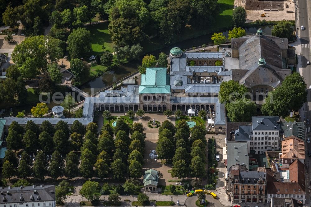 Bad Kissingen from above - Park of Kurgarten Bad Kissingen Am Kurgarten in Bad Kissingen in the state Bavaria, Germany