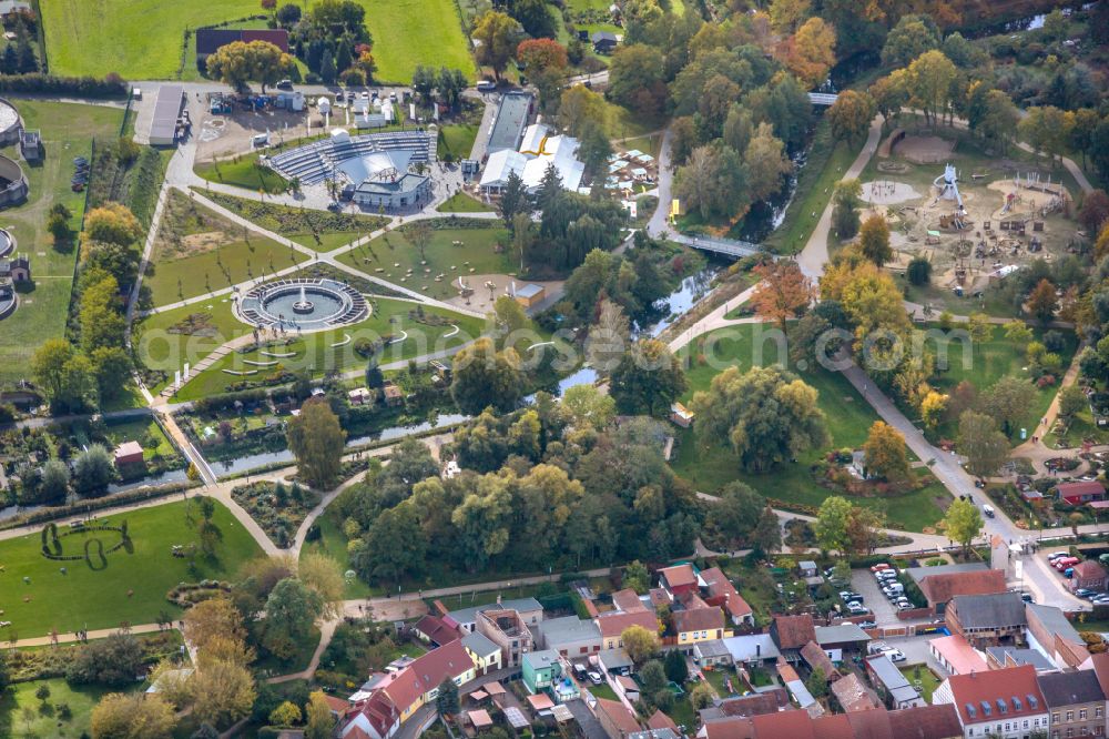 Aerial image Beelitz - Park of of LAGA Landesgartenschau in Beelitz in the state Brandenburg, Germany