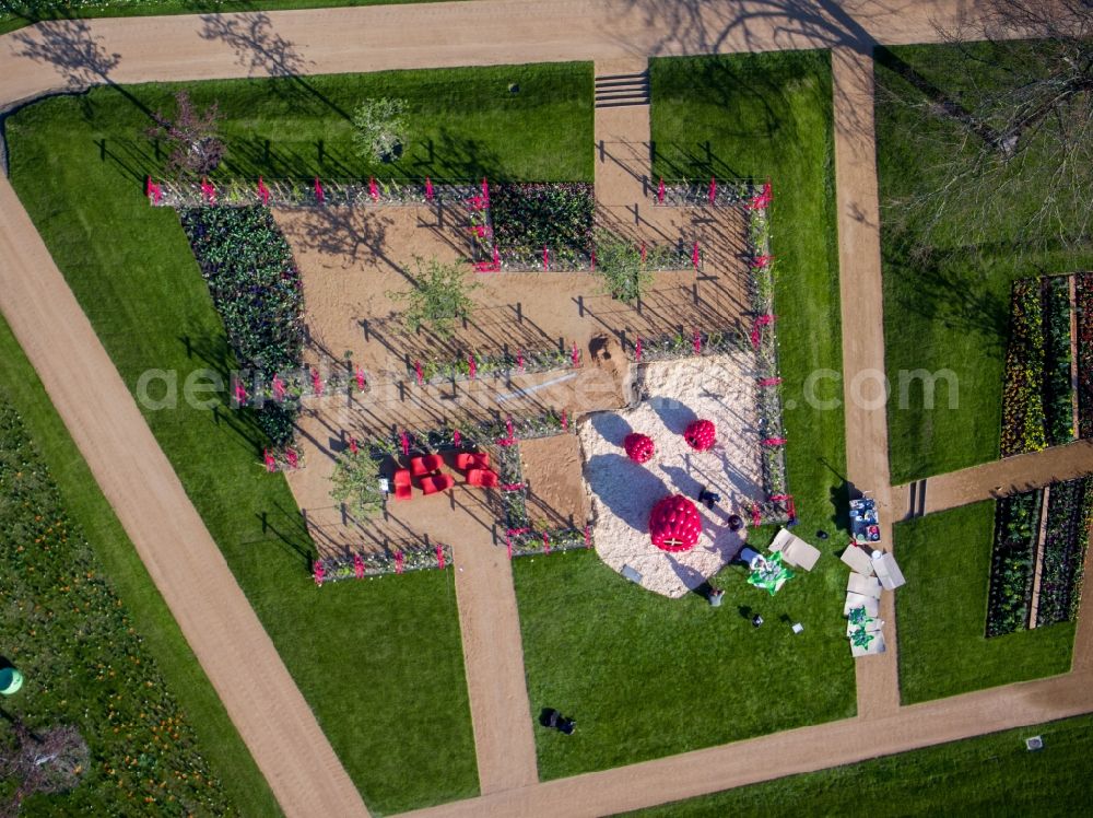 Wittstock/Dosse from the bird's eye view: Park of of the federal state horticultural show in Wittstock/Dosse in the state Brandenburg, Germany