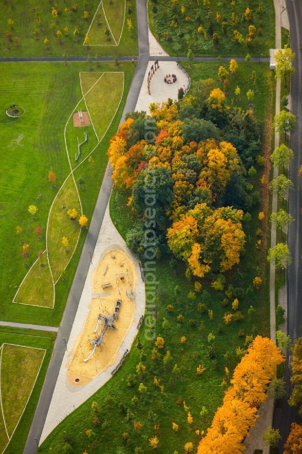 Aerial image Hamm - Park of Lippepark Hamm - Schacht Franz in Hamm in the state North Rhine-Westphalia