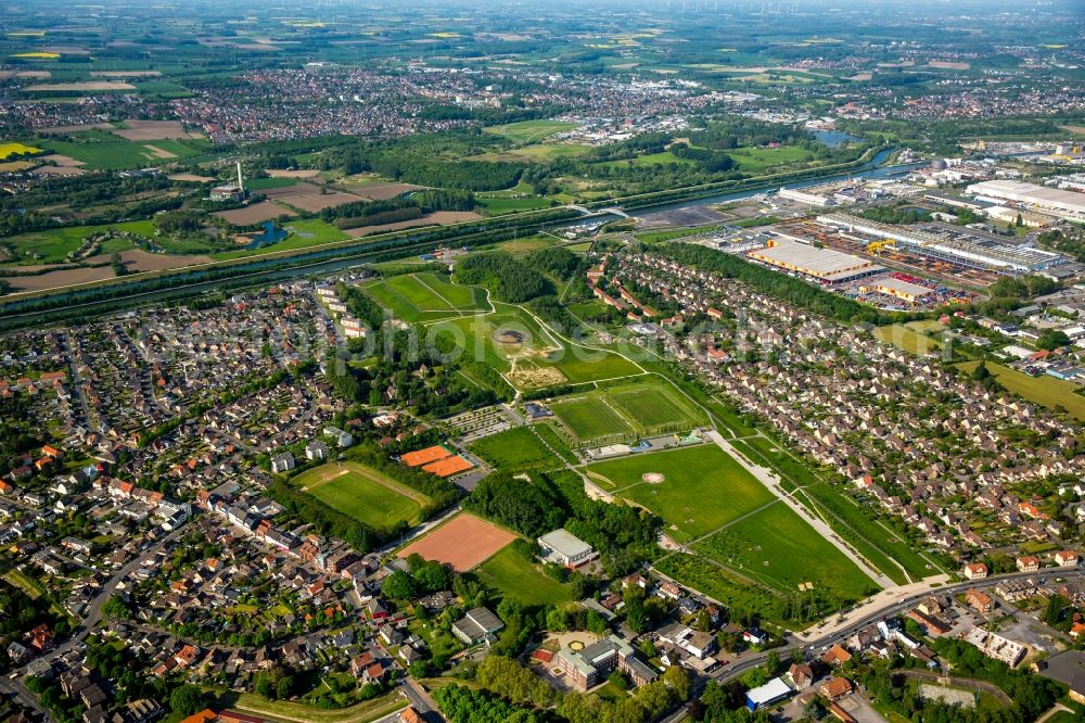 Hamm from above - Park of Lippepark Hamm - Schacht Franz in Hamm in the state North Rhine-Westphalia