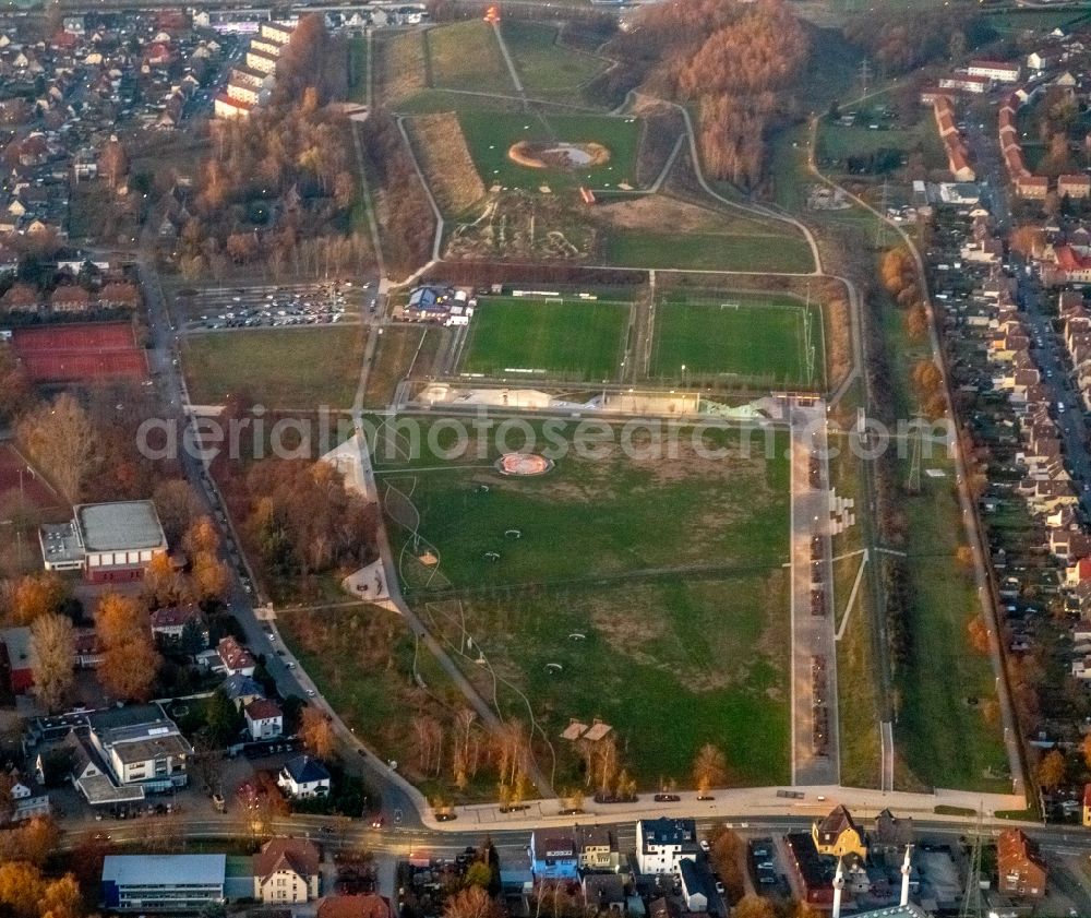 Aerial image Hamm - Park of Lippepark Hamm - Schacht Franz in Hamm in the state North Rhine-Westphalia