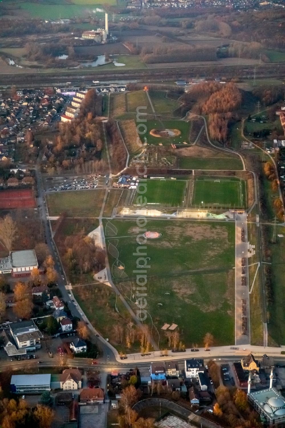 Hamm from above - Park of Lippepark Hamm - Schacht Franz in Hamm in the state North Rhine-Westphalia