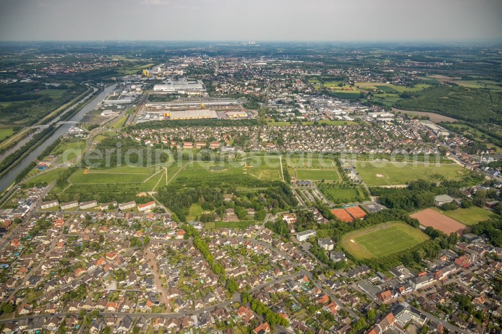 Hamm from above - Park of Lippepark Hamm - Schacht Franz in Hamm in the state North Rhine-Westphalia