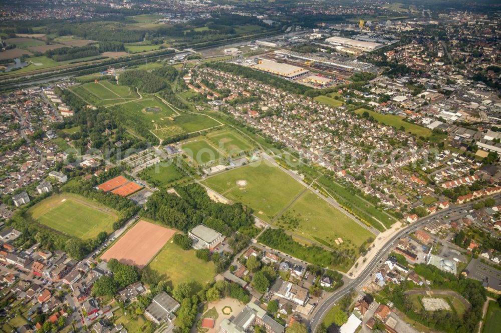 Hamm from the bird's eye view: Park of Lippepark Hamm - Schacht Franz in Hamm in the state North Rhine-Westphalia