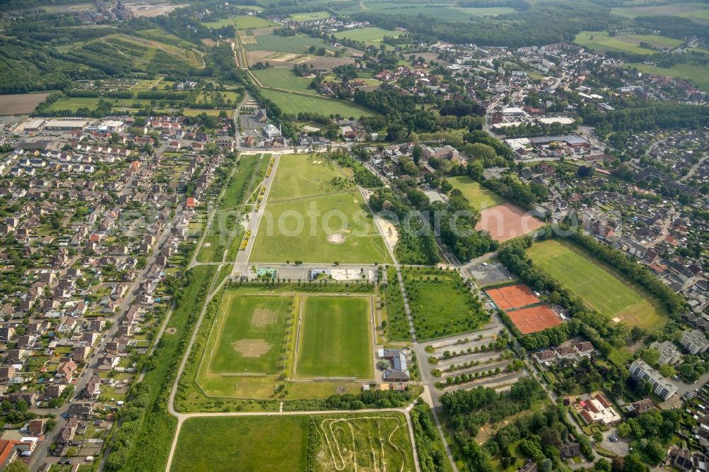 Aerial image Hamm - Park of Lippepark Hamm - Schacht Franz in Hamm in the state North Rhine-Westphalia