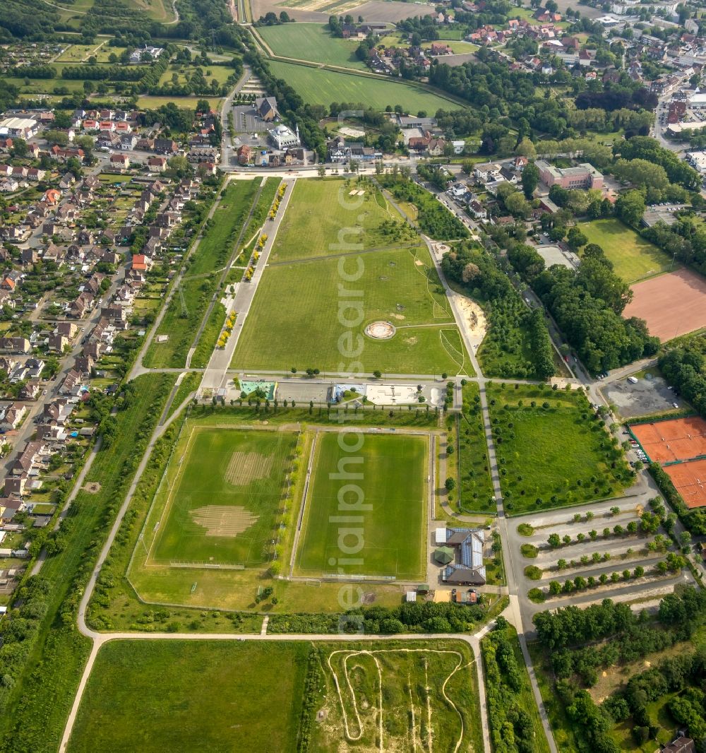 Aerial photograph Hamm - Park of Lippepark Hamm - Schacht Franz in Hamm in the state North Rhine-Westphalia