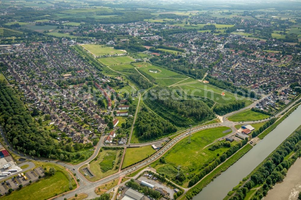 Hamm from above - Park of Lippepark Hamm - Schacht Franz in Hamm in the state North Rhine-Westphalia