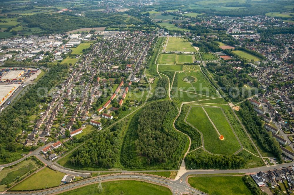 Hamm from the bird's eye view: Park of Lippepark Hamm - Schacht Franz in Hamm in the state North Rhine-Westphalia