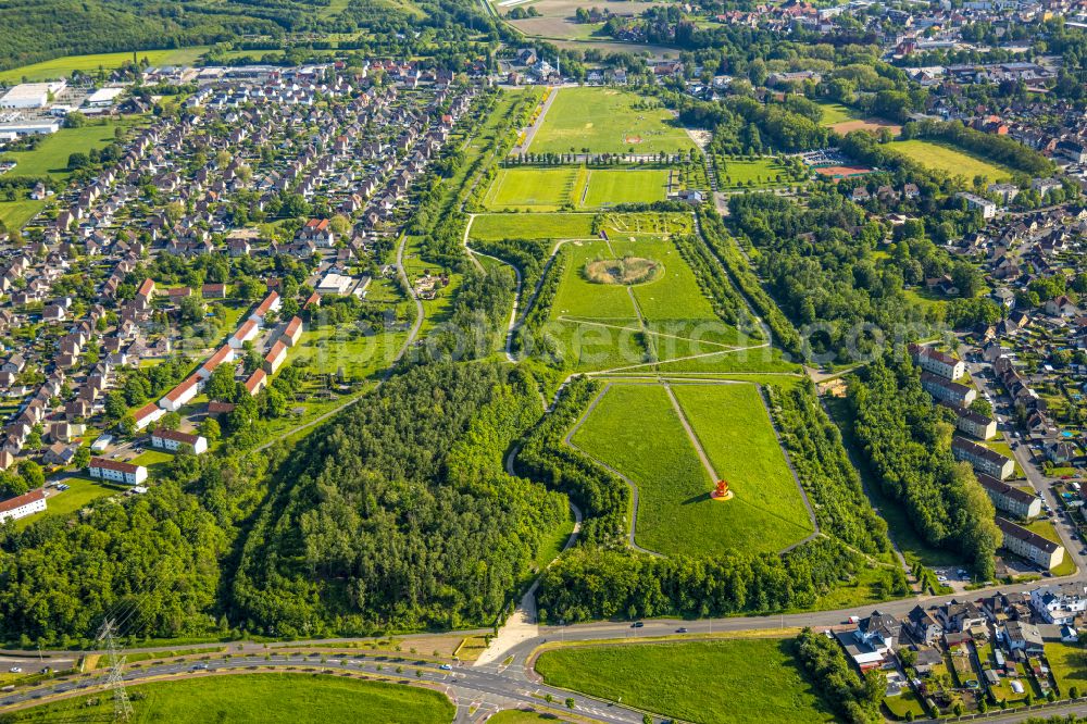 Hamm from above - Park of Lippepark Hamm - Schacht Franz in Hamm in the state North Rhine-Westphalia