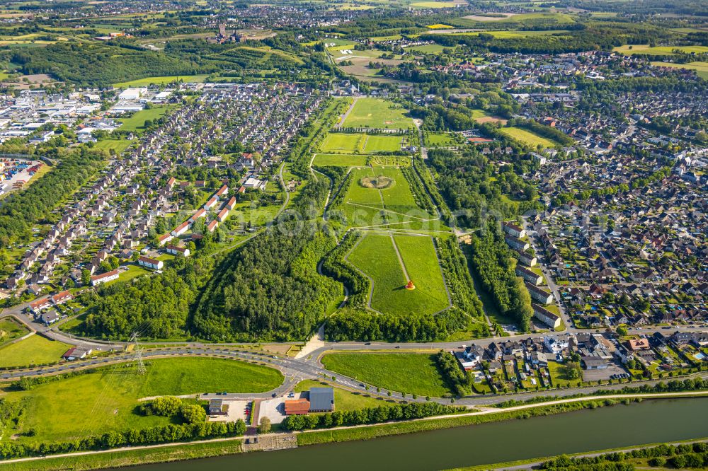 Hamm from the bird's eye view: Park of Lippepark Hamm - Schacht Franz in Hamm in the state North Rhine-Westphalia