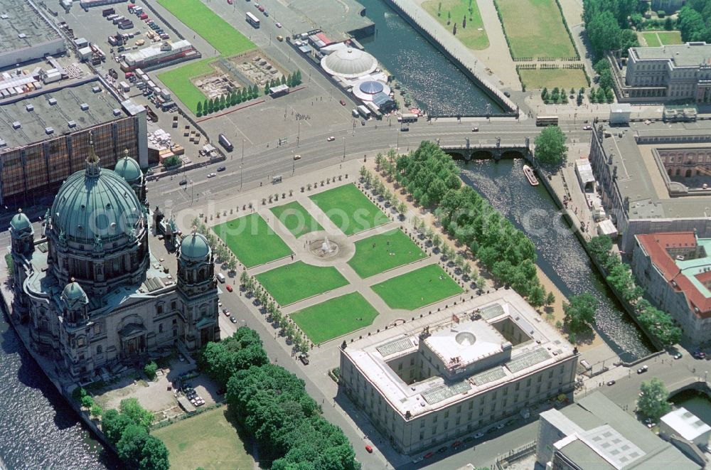 Berlin from the bird's eye view: The Pleasure Garden and the Old Museum near the Berlin Cathedral in the central Berlin