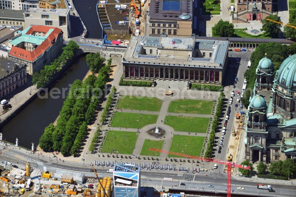 Berlin from the bird's eye view: The Pleasure Garden and the Old Museum near the Berlin Cathedral in the central Berlin