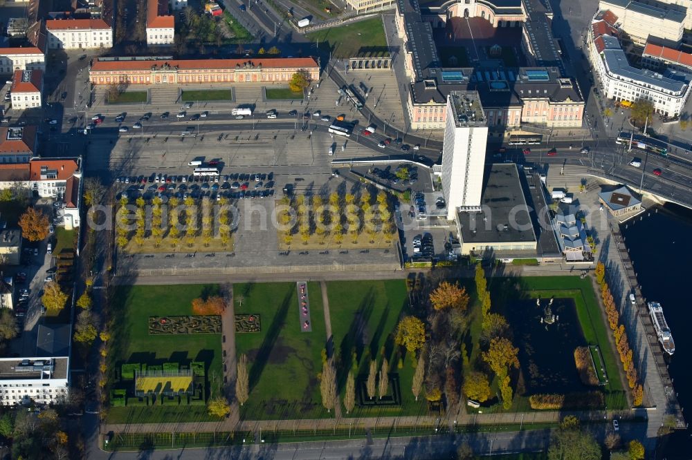 Aerial photograph Potsdam - Park of Lustgarten on havel river in Potsdam in the state Brandenburg, Germany