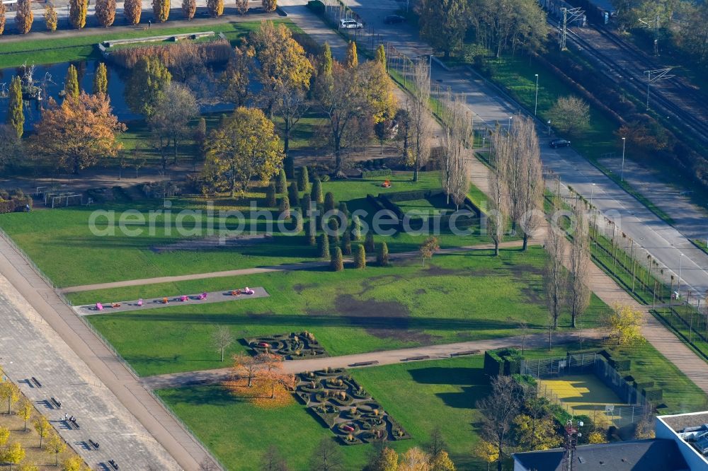 Aerial image Potsdam - Park of Lustgarten on havel river in Potsdam in the state Brandenburg, Germany