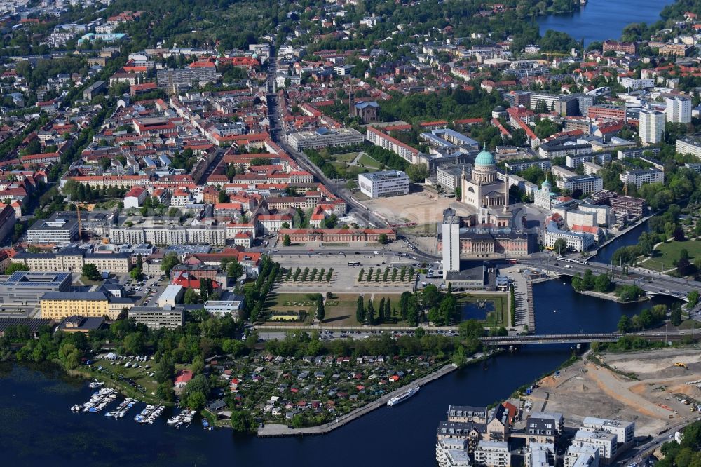 Aerial photograph Potsdam - Park of Lustgarten on havel river in Potsdam in the state Brandenburg, Germany