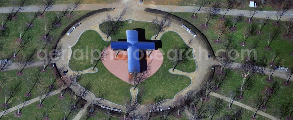 Aerial image Lutherstadt Wittenberg - Park of Luthergarten in Lutherstadt Wittenberg in the state Saxony-Anhalt