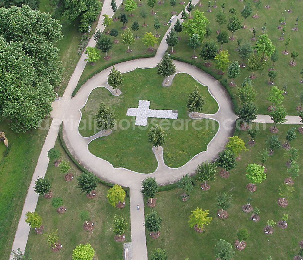 Aerial image Lutherstadt Wittenberg - Park of Luthergarten in Lutherstadt Wittenberg in the state Saxony-Anhalt