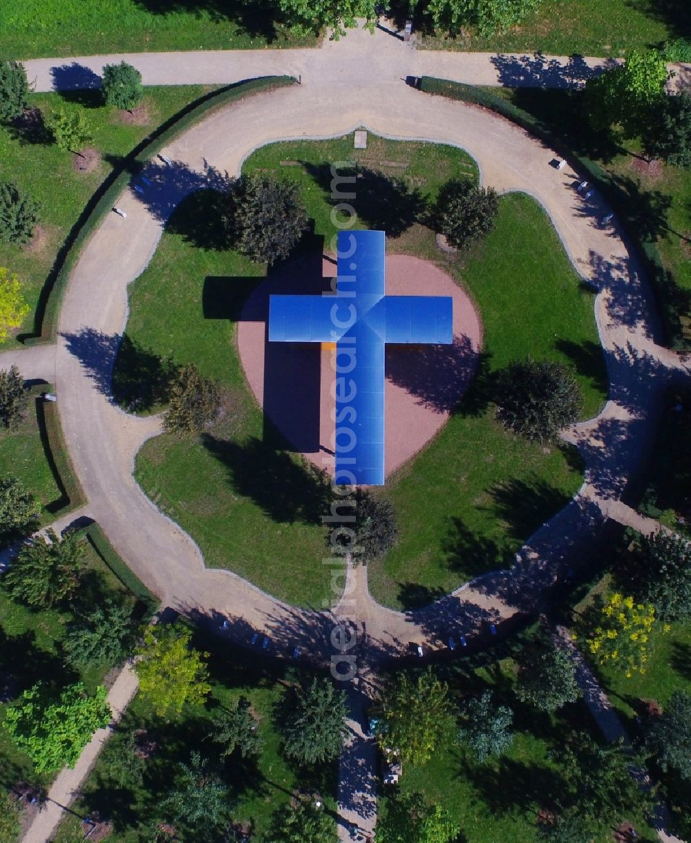 Aerial photograph Lutherstadt Wittenberg - Park of Luthergarten in Lutherstadt Wittenberg in the state Saxony-Anhalt