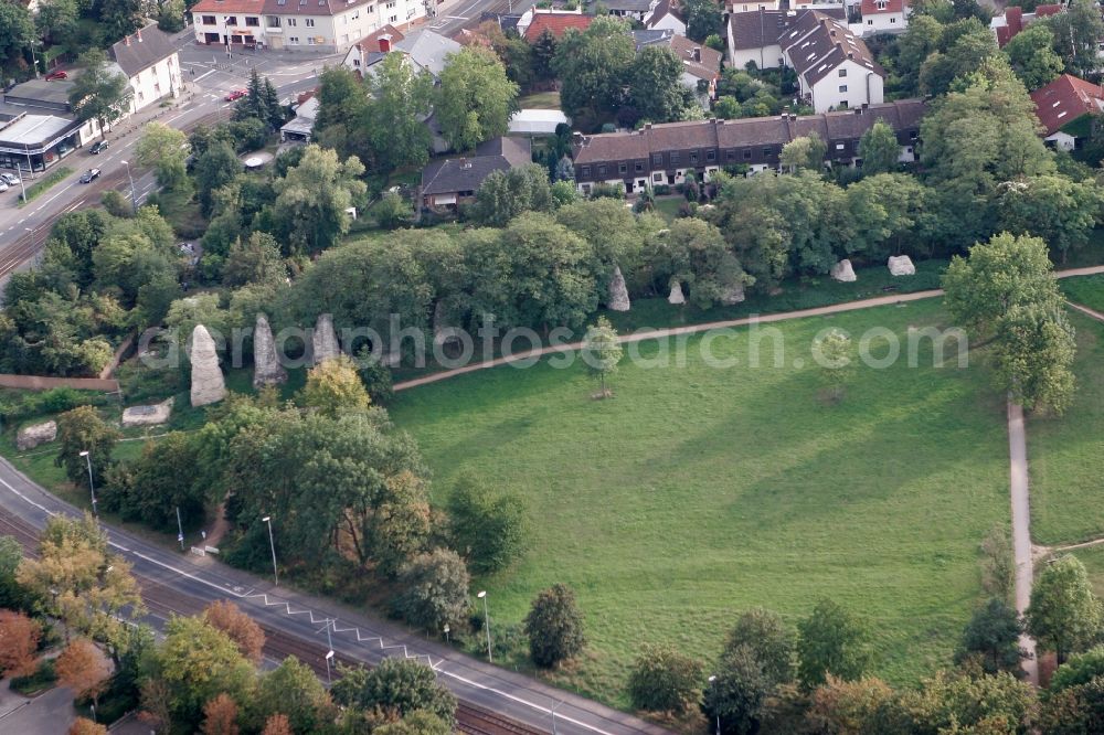 Mainz, Zahlbach from the bird's eye view: Park of Mainz, Zahlbach in the state Rhineland-Palatinate