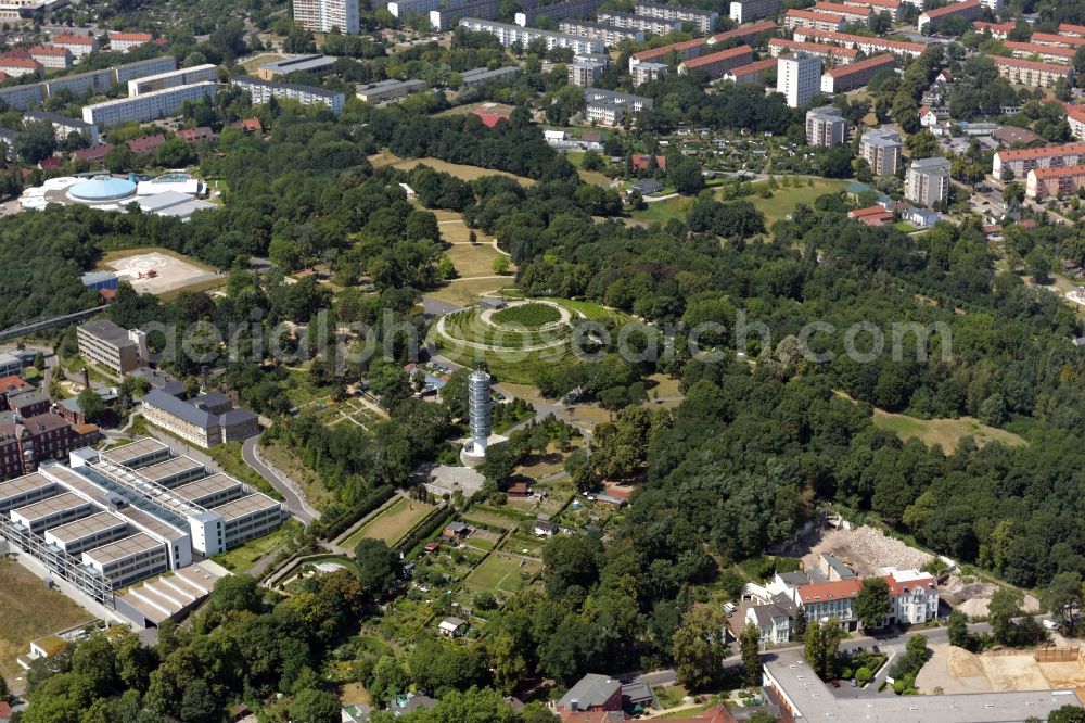 Brandenburg an der Havel from the bird's eye view: Park Marienberg as park and recreation destination in Brandenburg an der Havel in Brandenburg