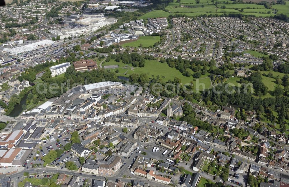 Chippenham from the bird's eye view: Park of Monkton Park in Chippenham in England, United Kingdom