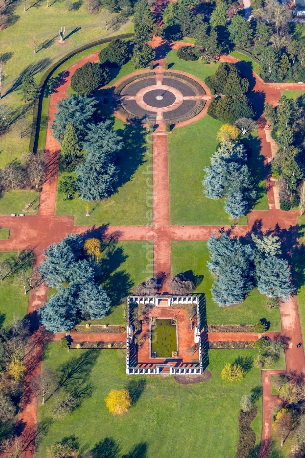 Aerial image Düsseldorf - Park of Nordpark in Duesseldorf in the state North Rhine-Westphalia, Germany