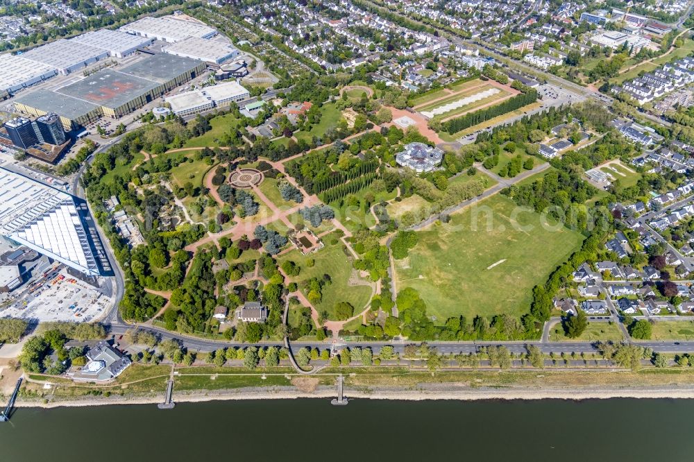 Aerial image Düsseldorf - Park Nordpark in the district Stockum in Duesseldorf in the state North Rhine-Westphalia, Germany