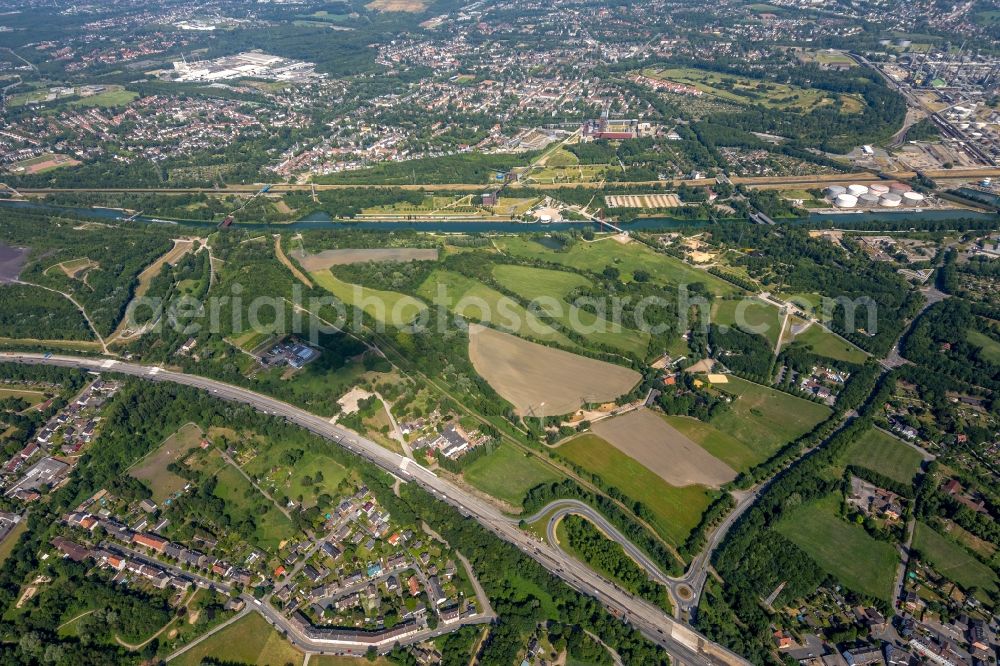 Aerial photograph Gelsenkirchen - Park of of Nordsternpark in Gelsenkirchen in the state North Rhine-Westphalia, Germany