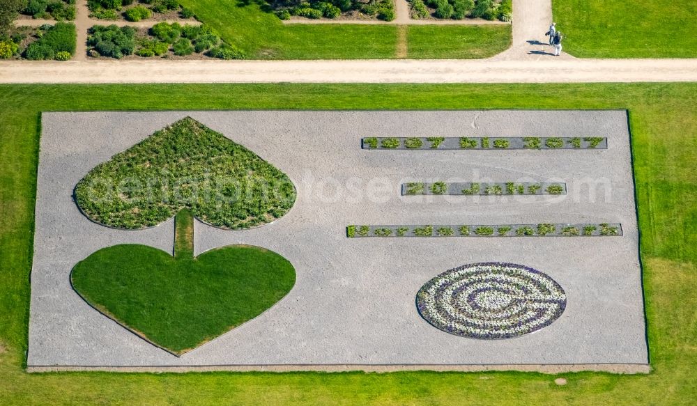 Aerial photograph Gelsenkirchen - Park of Nordsternpark in Gelsenkirchen in the state North Rhine-Westphalia