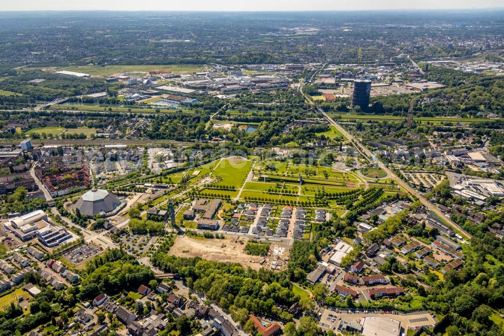 Aerial image Oberhausen - Park OLGA-Park on the site of the former coal mine Osterfeld in Oberhausen in the state of North Rhine-Westphalia, Germany