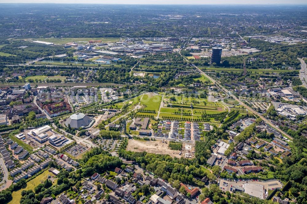 Oberhausen from the bird's eye view: Park OLGA-Park on the site of the former coal mine Osterfeld in Oberhausen in the state of North Rhine-Westphalia, Germany