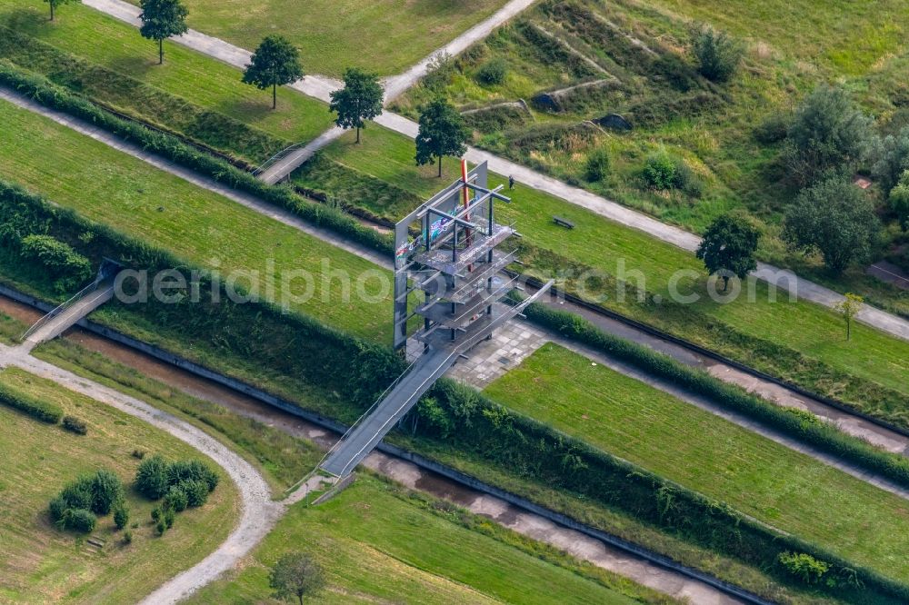 Aerial photograph Oberhausen - Park OLGA-Park on the site of the former coal mine Osterfeld in Oberhausen in the state of North Rhine-Westphalia, Germany