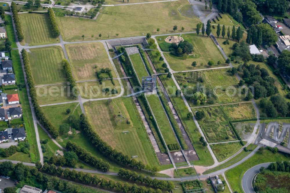 Oberhausen from the bird's eye view: Park OLGA-Park on the site of the former coal mine Osterfeld in Oberhausen in the state of North Rhine-Westphalia, Germany