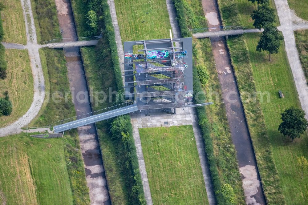 Aerial image Oberhausen - Park OLGA-Park on the site of the former coal mine Osterfeld in Oberhausen in the state of North Rhine-Westphalia, Germany