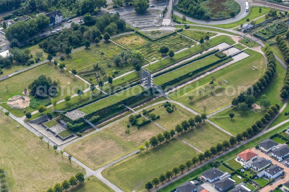 Aerial image Oberhausen - Park OLGA-Park on the site of the former coal mine Osterfeld in Oberhausen in the state of North Rhine-Westphalia, Germany