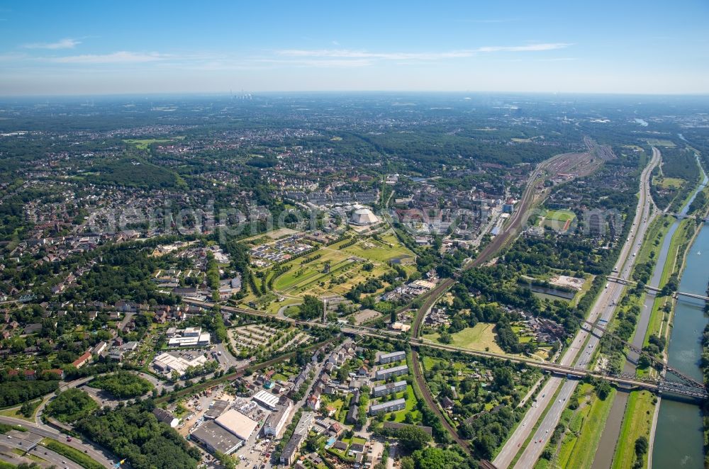 Aerial image Oberhausen - Park of OLGA-Park in Oberhausen in the state North Rhine-Westphalia