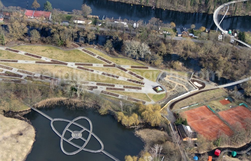 Rathenow from the bird's eye view: Overall view of the Park of Optikpark in Rathenow in the state Brandenburg