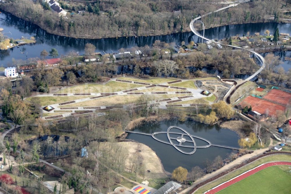 Aerial image Rathenow - Overall view of the Park of Optikpark in Rathenow in the state Brandenburg