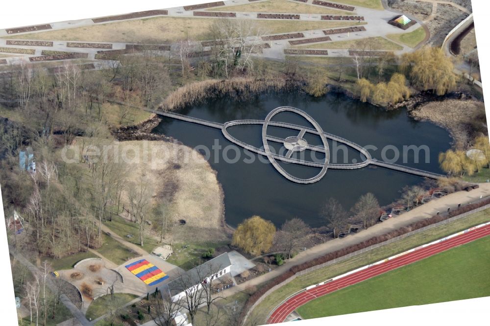 Rathenow from above - Overall view of the Park of Optikpark in Rathenow in the state Brandenburg