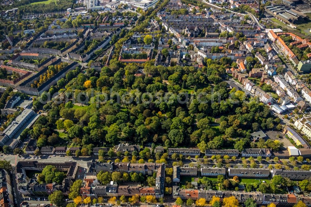 Aerial image Dortmund - Park of in the district Westpark in Dortmund in the state North Rhine-Westphalia, Germany