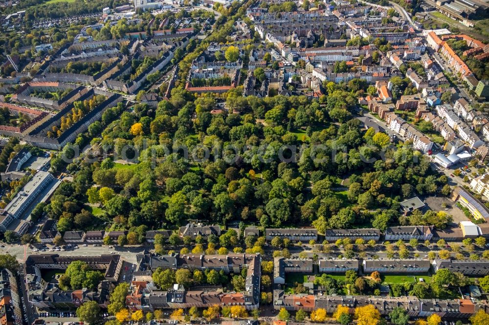 Aerial photograph Dortmund - Park of in the district Westpark in Dortmund in the state North Rhine-Westphalia, Germany