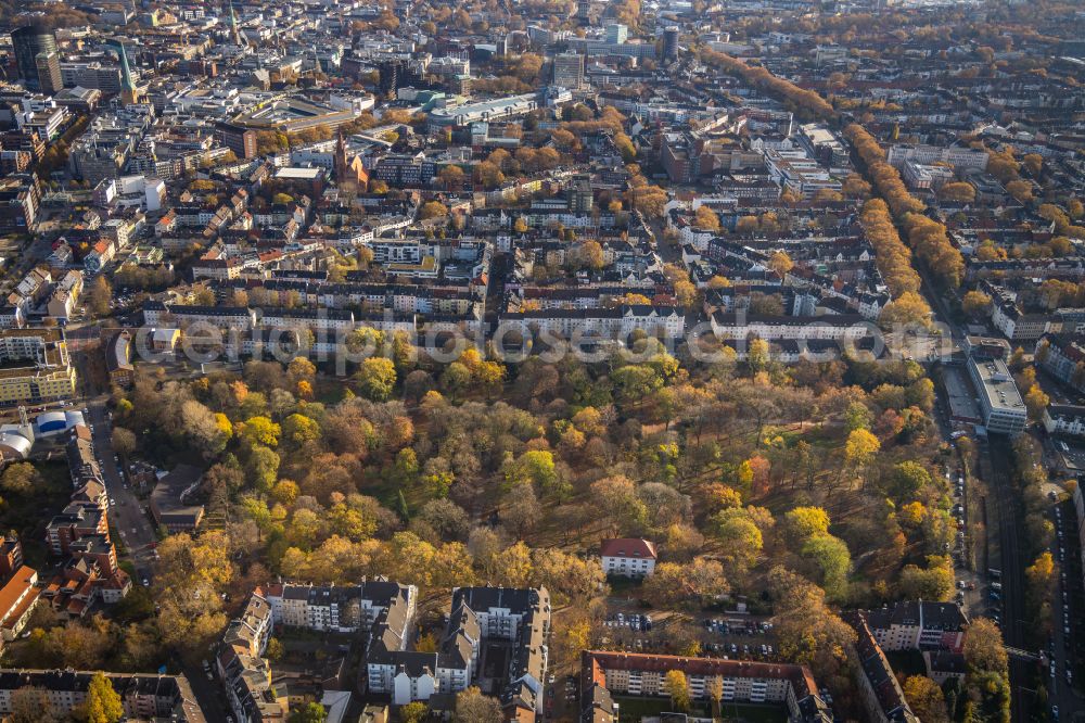 Aerial image Dortmund - Park of in the district Westpark in Dortmund in the state North Rhine-Westphalia, Germany