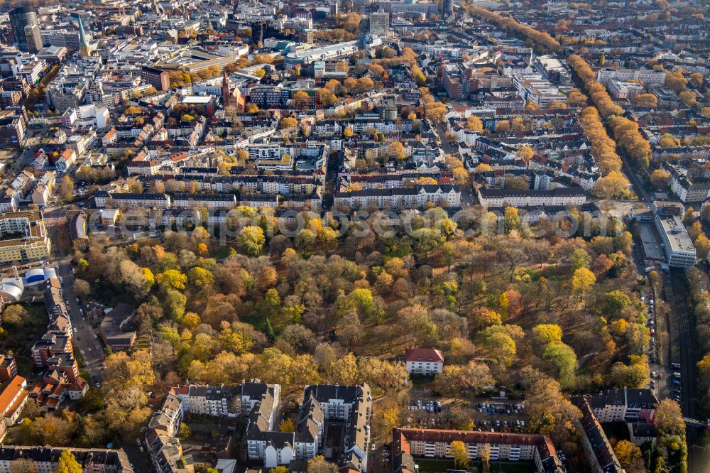 Aerial photograph Dortmund - Park of in the district Westpark in Dortmund in the state North Rhine-Westphalia, Germany