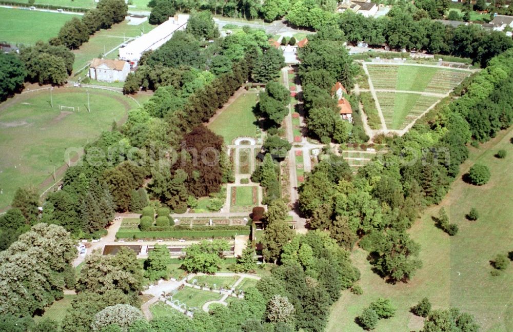 Forst (Lausitz) from the bird's eye view: Park of Ostdeutscher Rosengarten in Forst (Lausitz) in the state Brandenburg, Germany