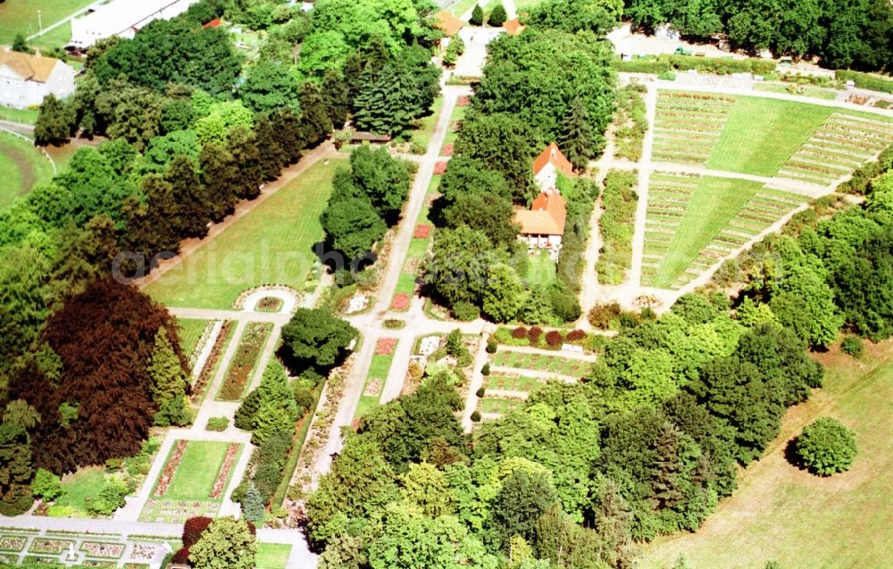 Aerial image Forst (Lausitz) - Park of Ostdeutscher Rosengarten in Forst (Lausitz) in the state Brandenburg, Germany