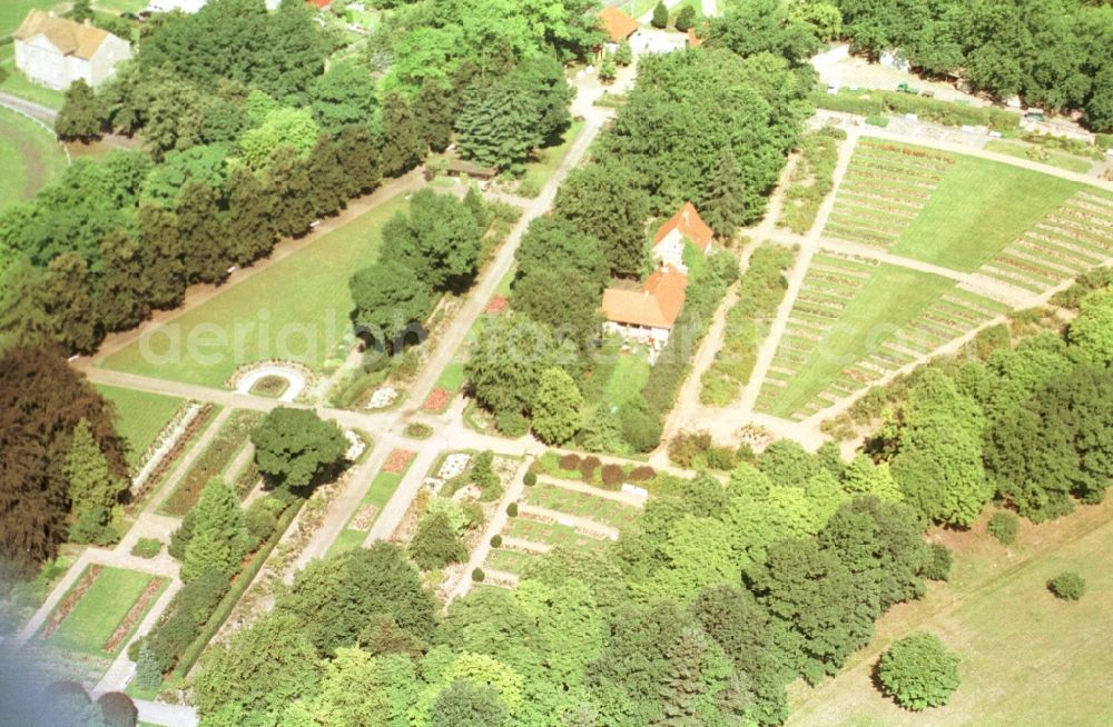 Aerial photograph Forst (Lausitz) - Park of Ostdeutscher Rosengarten in Forst (Lausitz) in the state Brandenburg, Germany