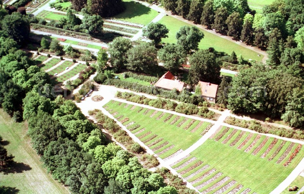 Aerial photograph Forst (Lausitz) - Park of Ostdeutscher Rosengarten in Forst (Lausitz) in the state Brandenburg, Germany