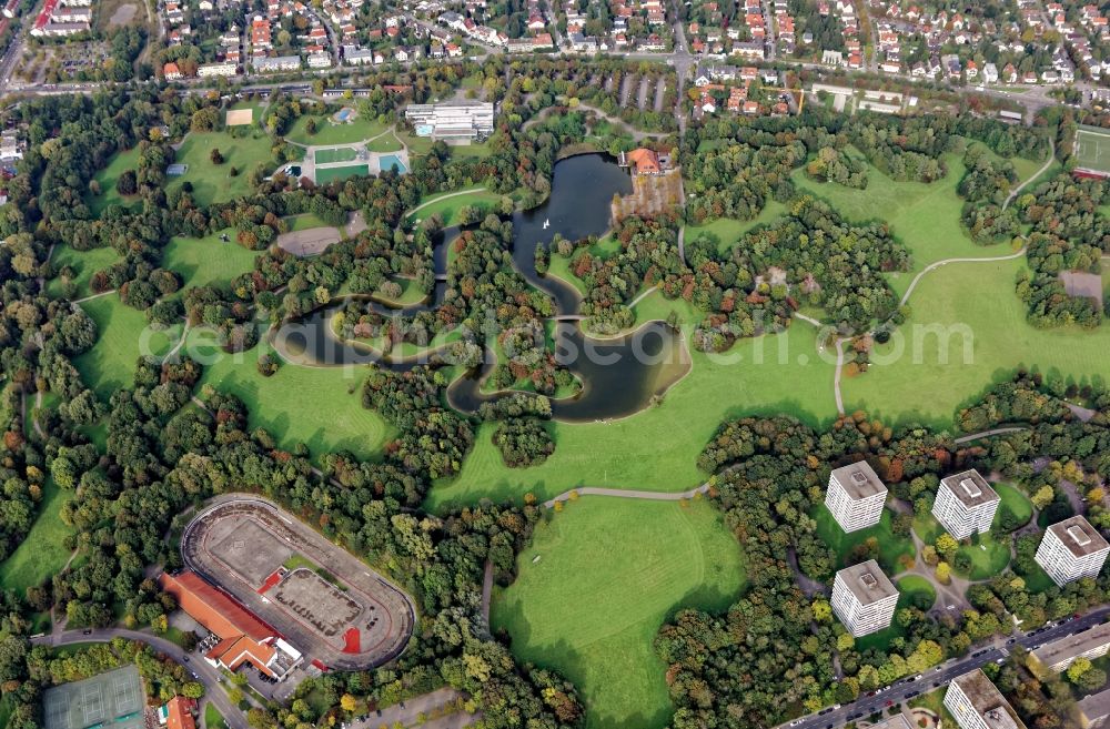 Aerial image München - Ostpark in Munich in the state Bavaria